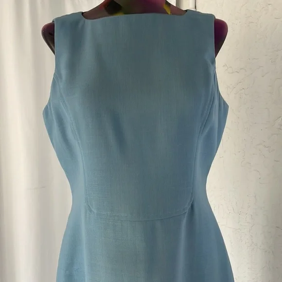EUC vintage Oscar De la Renta dress light blue sleeveless knee length size 8 - Picture 4 of 8